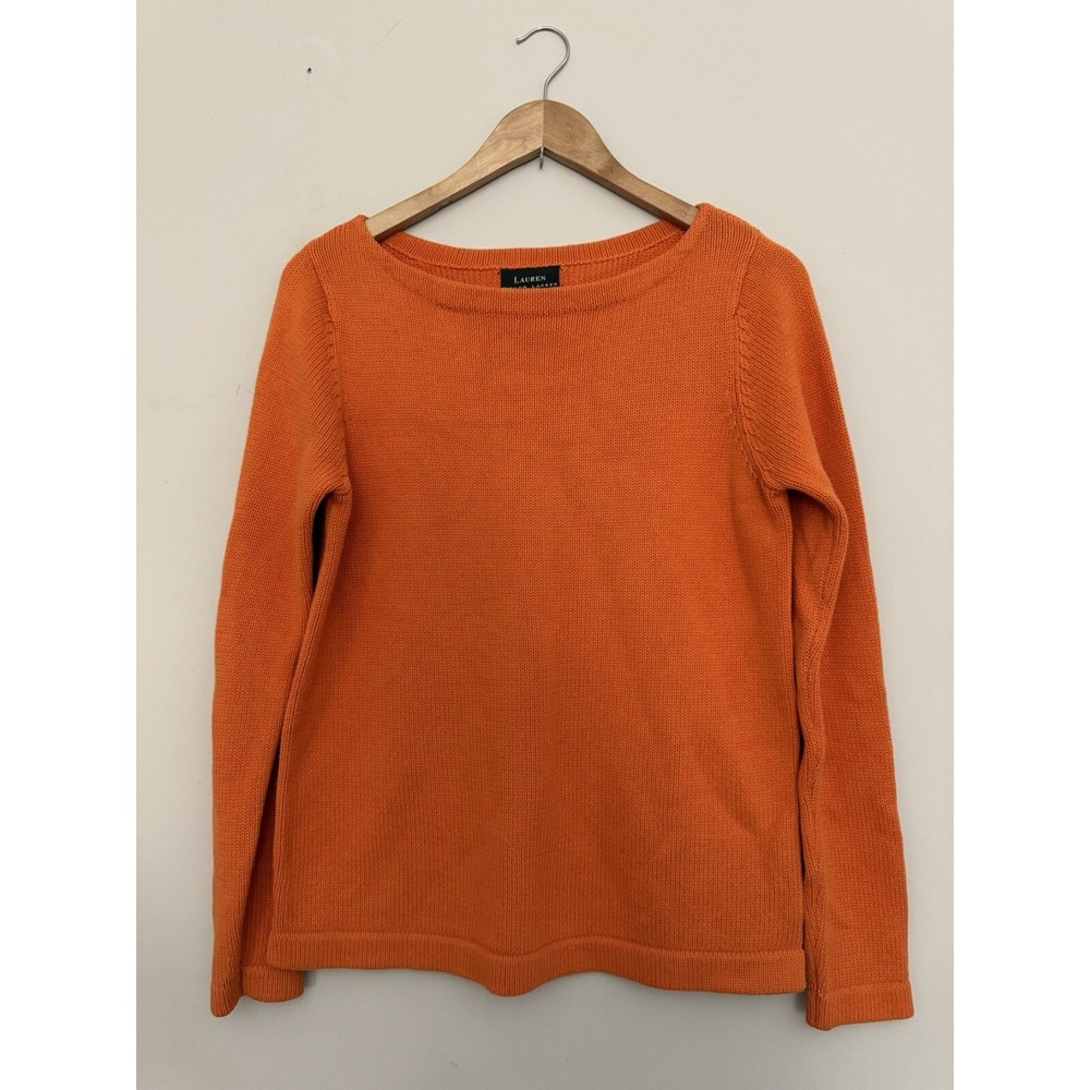Lauren Ralph Lauren Sweater Black Label‎ Cotton Orange Size Small Women's